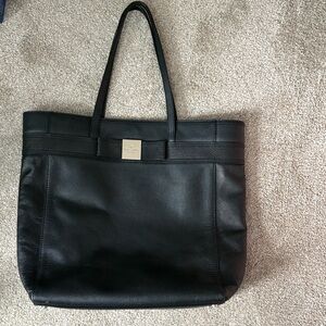 Kate Spade Black Leather Handbag with Gold Accent